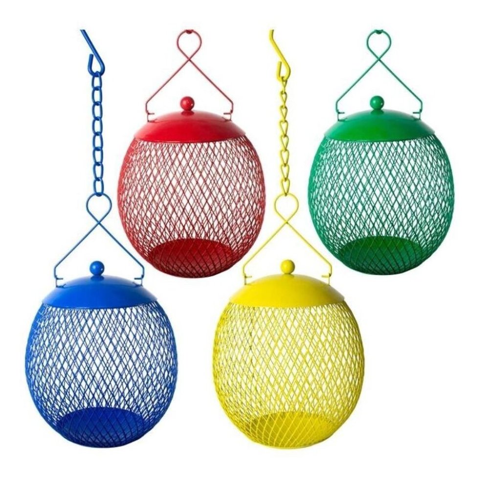 EnDarius - Set of 4 Squirrel Proof Bird Feeders for Outside